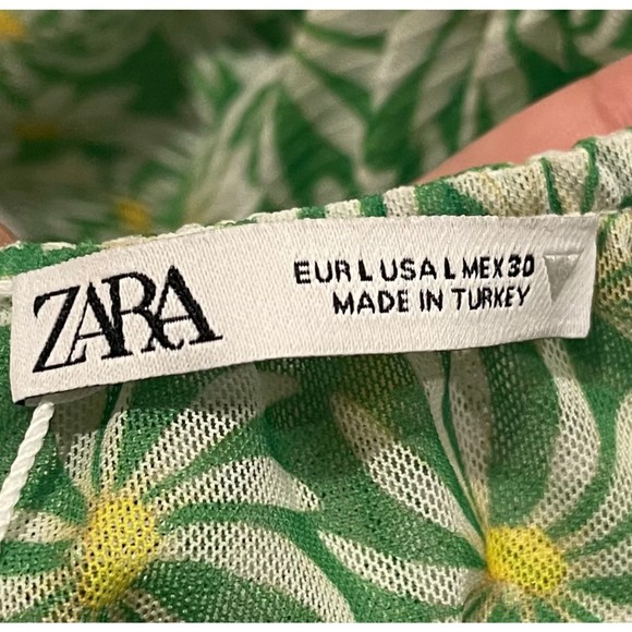 ZARA Green Floral Cut Out Open Back Mini Dress - Picture 5 of 6